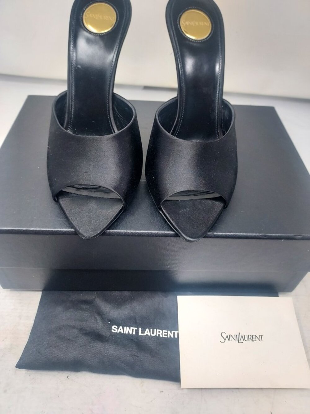Saint Laurent YSL Black Goldie Mule Sandal - Picture 7 of 16